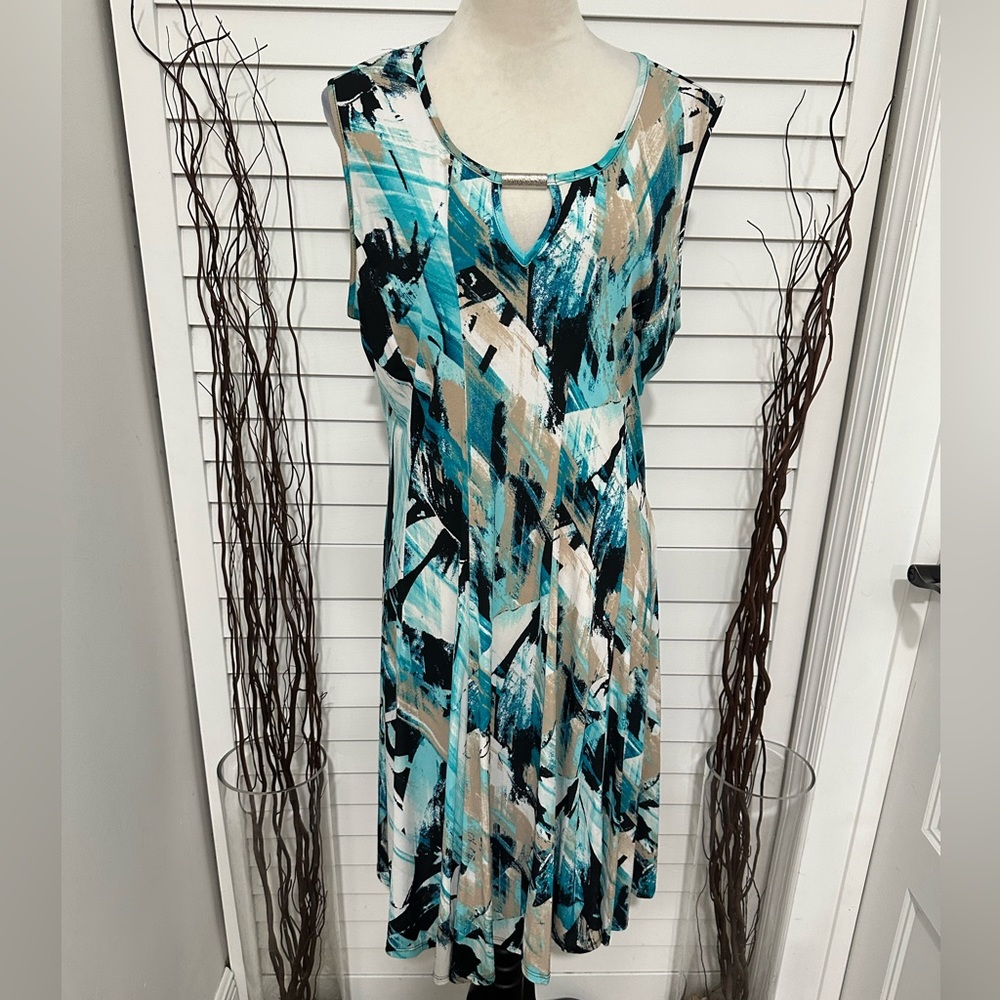 Sami & Jo, Size XL, Turquoise Patterned Dress